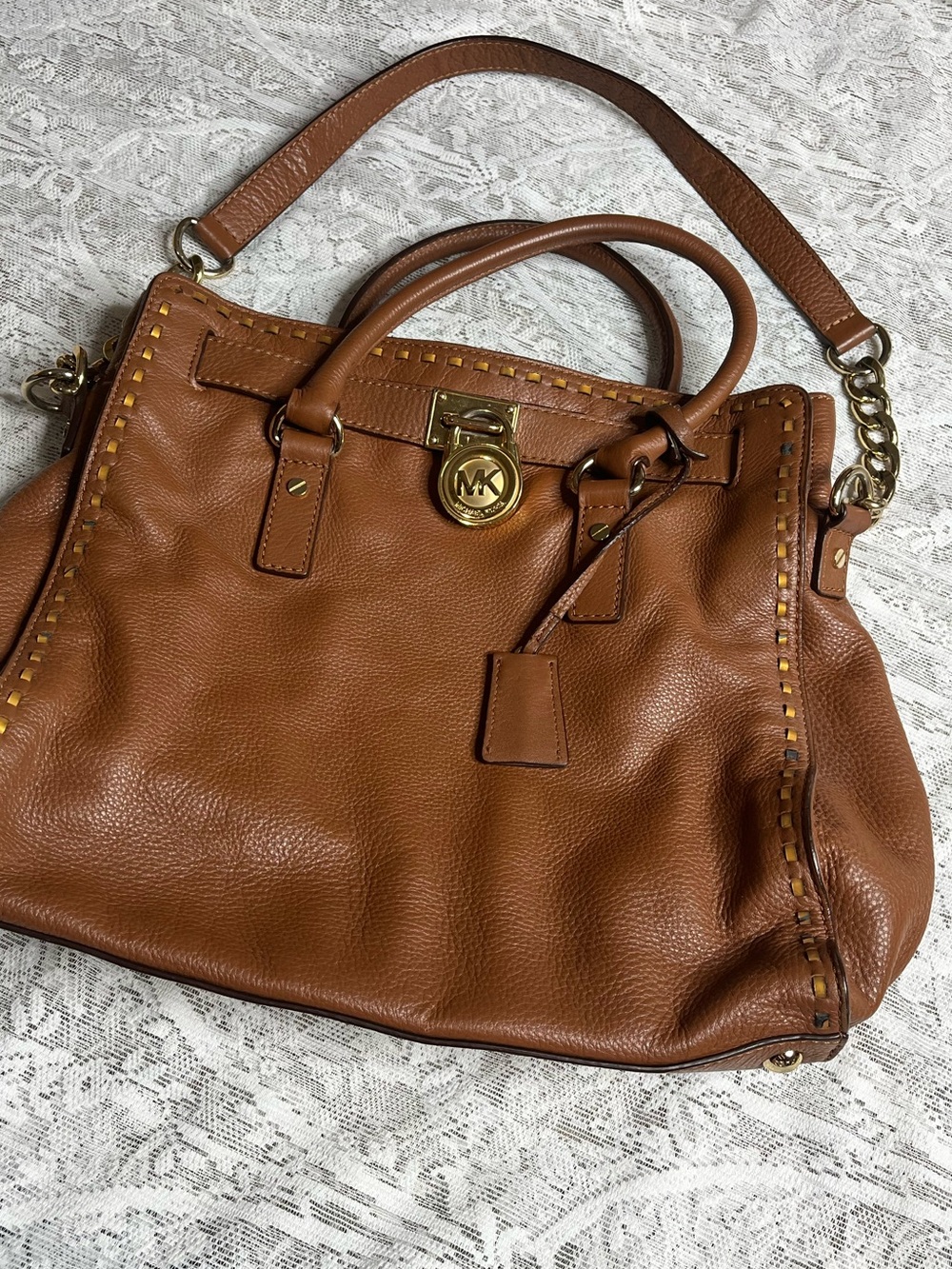 Michael Kors Hamilton Leather Handbag Tote Bag XL - Picture 3 of 16